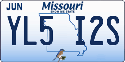 MO license plate YL5I2S