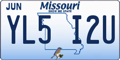 MO license plate YL5I2U