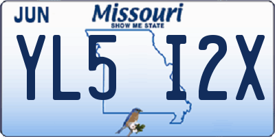 MO license plate YL5I2X
