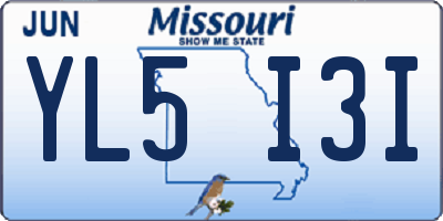 MO license plate YL5I3I