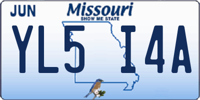 MO license plate YL5I4A
