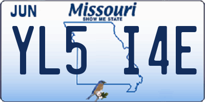 MO license plate YL5I4E