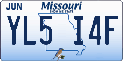 MO license plate YL5I4F