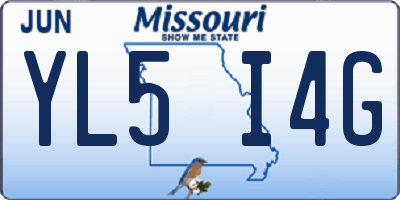 MO license plate YL5I4G