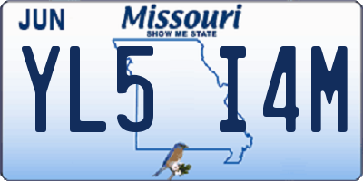 MO license plate YL5I4M