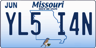 MO license plate YL5I4N