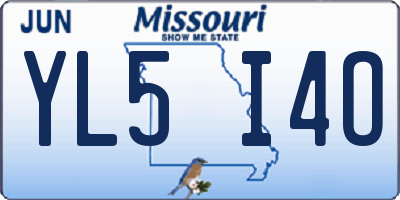 MO license plate YL5I4O