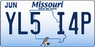 MO license plate YL5I4P