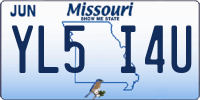 MO license plate YL5I4U