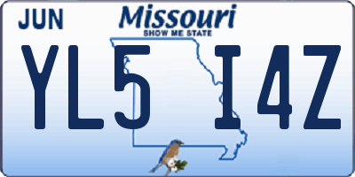 MO license plate YL5I4Z
