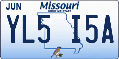 MO license plate YL5I5A