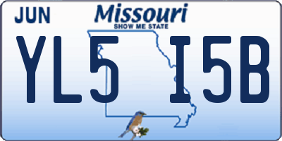 MO license plate YL5I5B