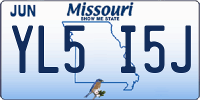 MO license plate YL5I5J