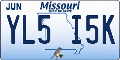 MO license plate YL5I5K