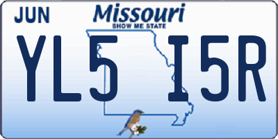 MO license plate YL5I5R