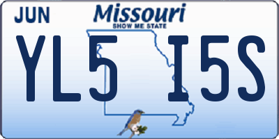 MO license plate YL5I5S