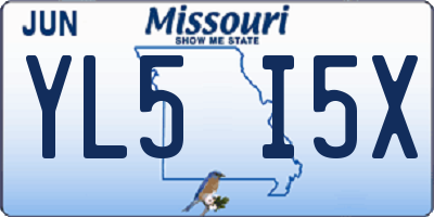 MO license plate YL5I5X
