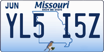 MO license plate YL5I5Z