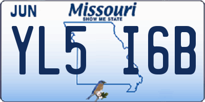 MO license plate YL5I6B