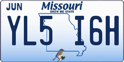MO license plate YL5I6H
