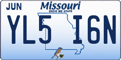 MO license plate YL5I6N