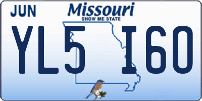 MO license plate YL5I6O
