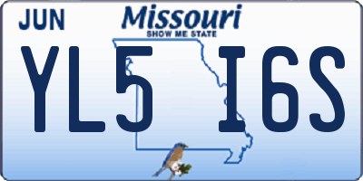 MO license plate YL5I6S
