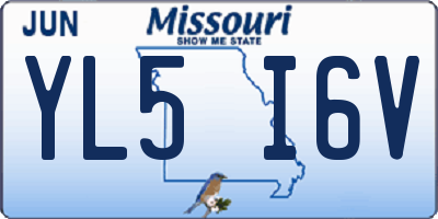 MO license plate YL5I6V