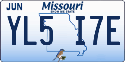 MO license plate YL5I7E