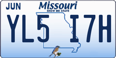 MO license plate YL5I7H