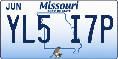 MO license plate YL5I7P
