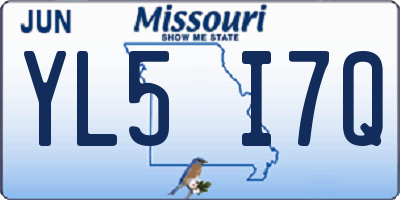 MO license plate YL5I7Q