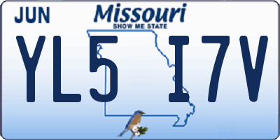MO license plate YL5I7V