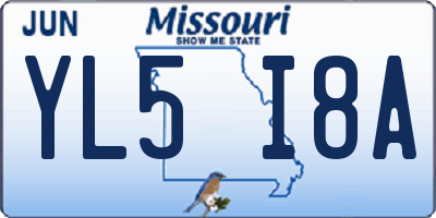 MO license plate YL5I8A