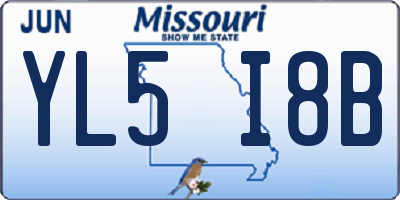 MO license plate YL5I8B