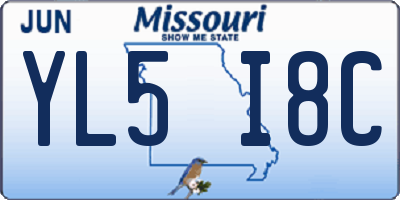 MO license plate YL5I8C