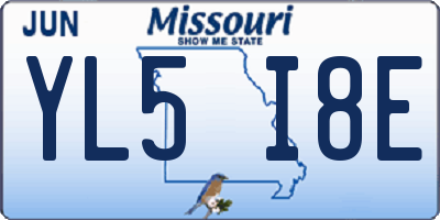 MO license plate YL5I8E