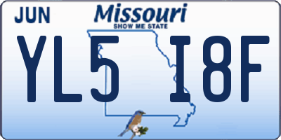 MO license plate YL5I8F