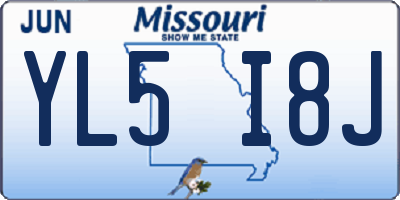 MO license plate YL5I8J