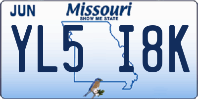 MO license plate YL5I8K