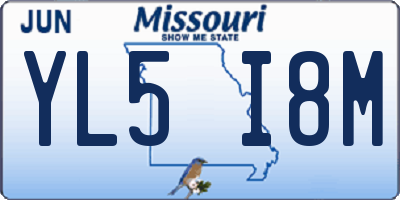 MO license plate YL5I8M