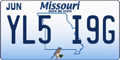 MO license plate YL5I9G