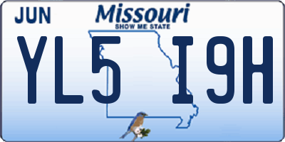 MO license plate YL5I9H