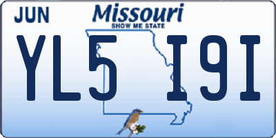 MO license plate YL5I9I