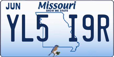 MO license plate YL5I9R