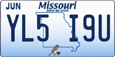 MO license plate YL5I9U