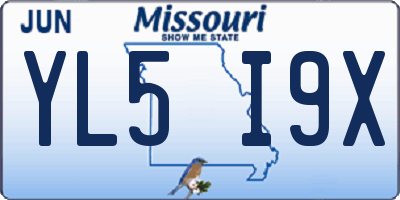 MO license plate YL5I9X