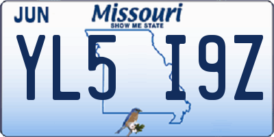 MO license plate YL5I9Z