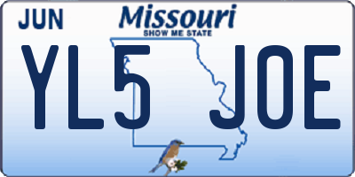 MO license plate YL5J0E