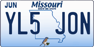 MO license plate YL5J0N